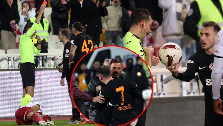 Galatasaray’da Kerem Aktürkoğlu çılgına döndü! Kırmızı kart gördü ve zorlukla soyunma odasında götürüldü