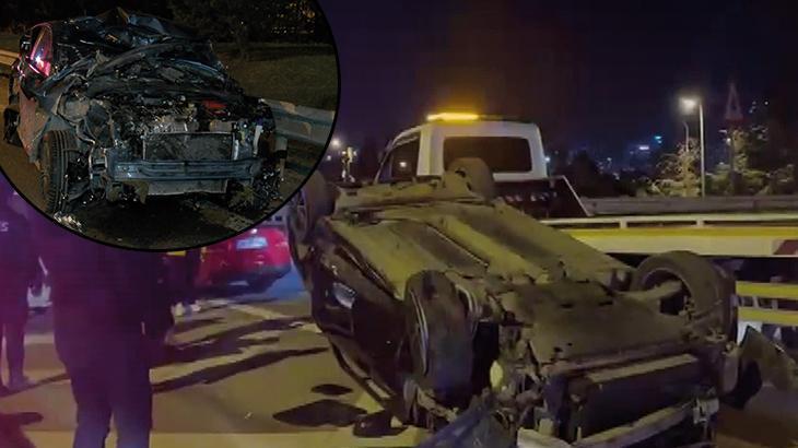 Üsküdar’da kaza yapan otomobil metrelerce sürüklendi: 4 yaralı