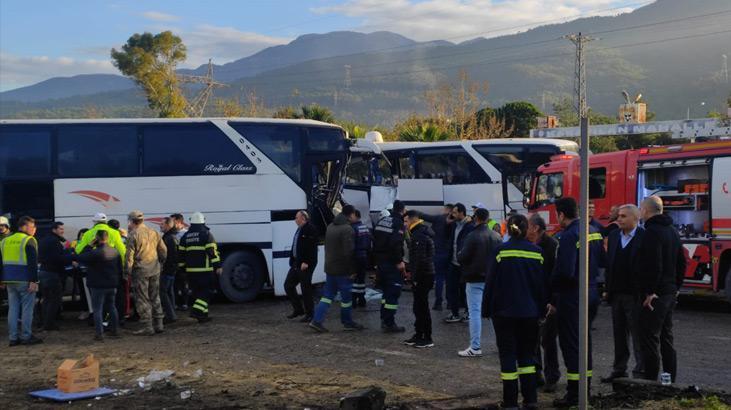 İşçi servisi otobüsler çarpıştı: 1’i ağır 18 yaralı