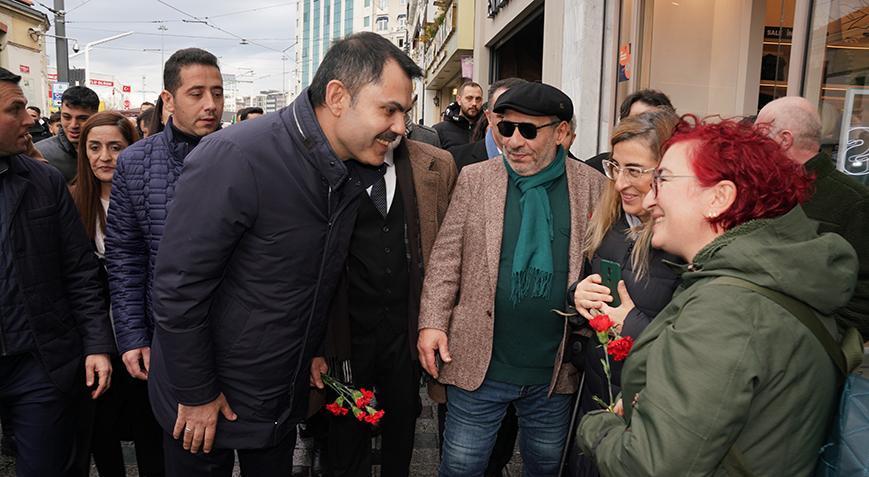 Murat Kurum Beyoğlu’nda esnafı ziyaret etti