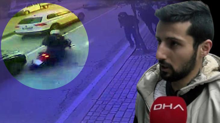 Kuryeye çarptı, metrelerce sürükledi! Otomobilden inip ‘aracı ne hale getirdin’ dedi!