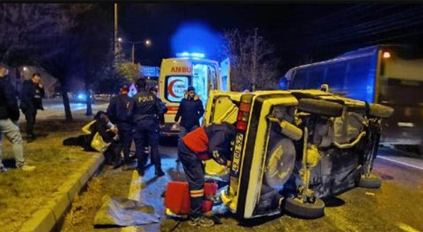 Nevşehir’de refüje çarpan araç takla attı! 5 yaralı var