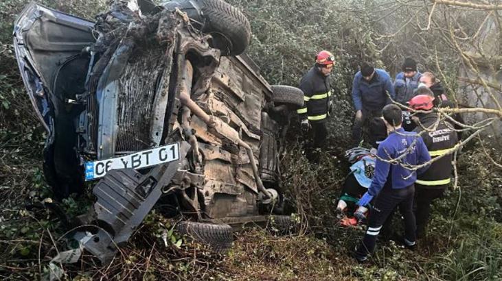 Otomobil şarampole devrildi! 1 yaşındaki bebek hayatını kaybetti
