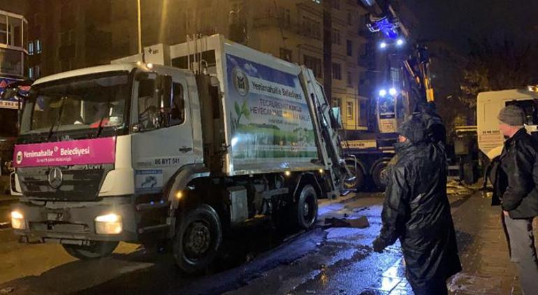 Ankara’da yağmur nedeniyle yol çöktü