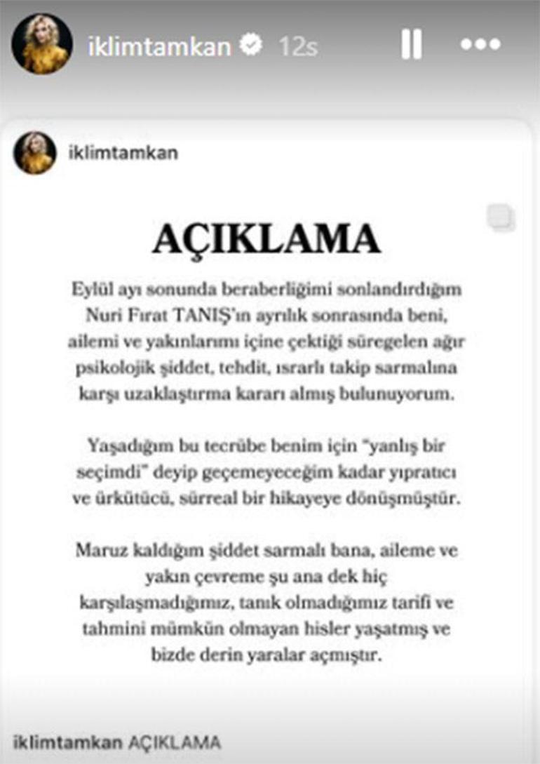 Fırat Tanış'ın eski sevgilisi İklim Tamkan'dan olay yaratan iddialar!