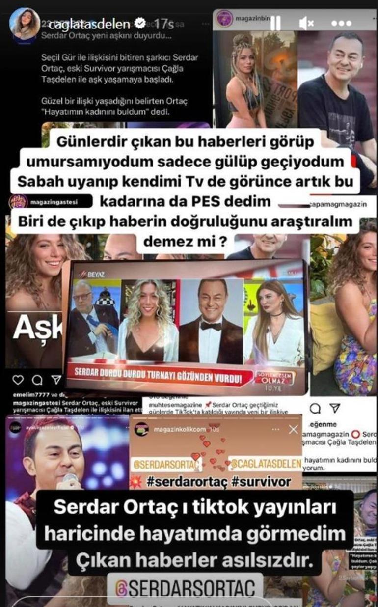 Serdar Ortaç ve eski Survivor yarışmacısı Çağla Taşdelen'den 'aşk' iddiasına yanıt! 'Bu kadarına pes'