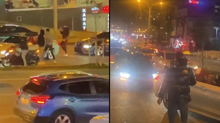 Başakşehir’de caddeyi trafiğe kapatan 6 araç sürücüsüne ceza yağdı