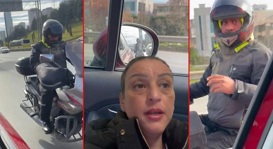 Yer: Ataşehir! Kadın sürücüye dehşeti yaşattı: Küfürler savurup otomobili tekmeledi