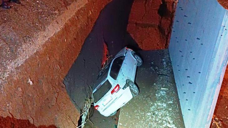 Menfeze düşen otomobildeki 3 kişi yaralandı