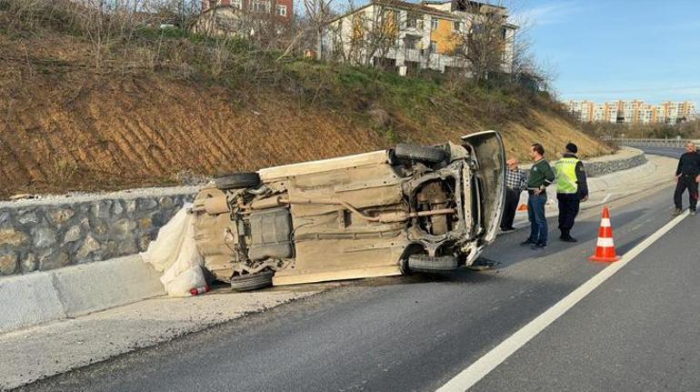 Araç takla attı burunları bile kanamadı! Gören şaştı kaldı