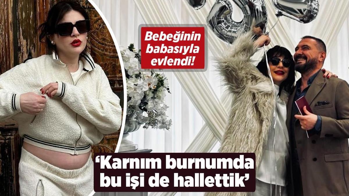 Yedi aylık hamile Gonca Vuslateri bebeğinin babasıyla evlendi!