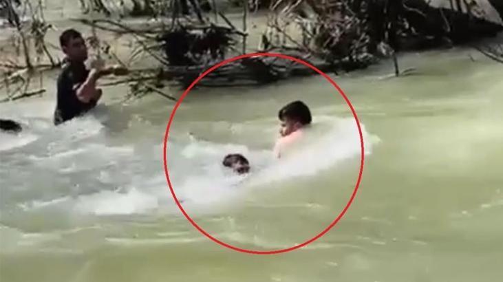 Korku dolu anlar! Balık avlamak isterken ortalık karıştı arkadaşları zor kurtardı