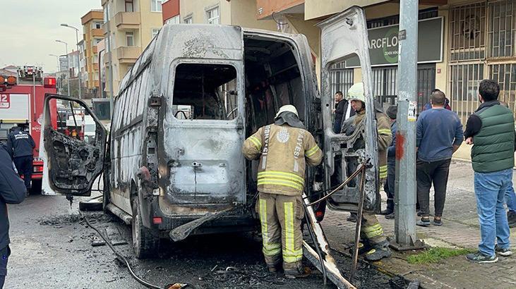 Ataşehir’de panelvan yangını