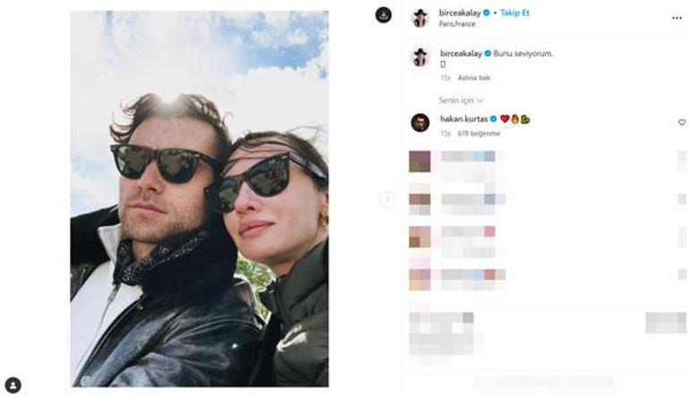 Birce Akalay aşka geldi! Hakan Kurtaş ile ilk paylaşım