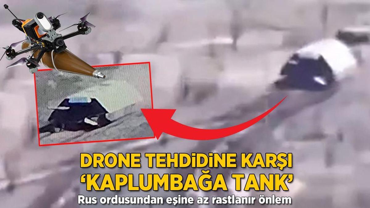 Rus ordusundan eşine az rastlanır önlem! Drone tehdidine karşı ‘kaplumbağa tank’