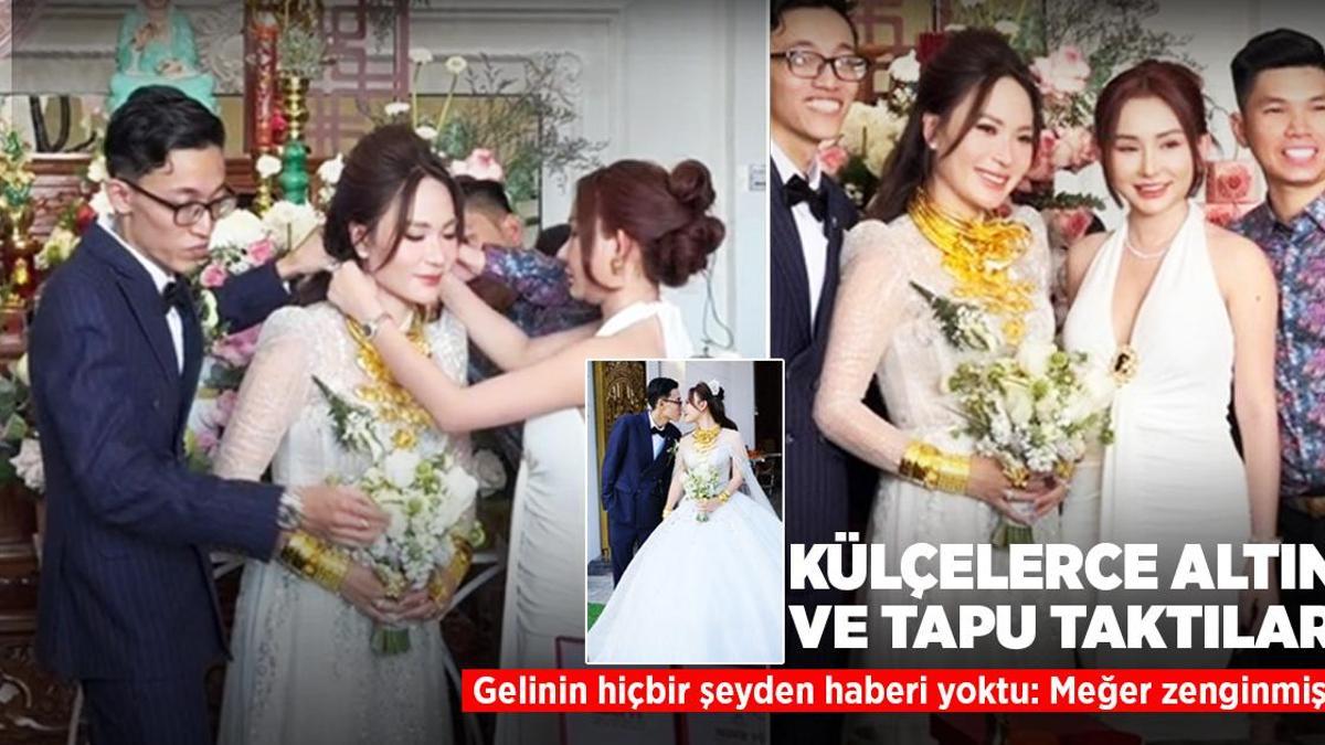 Takılan altınlar gelini şaşkına çevirdi! Düğünde büyük sürpriz, haberi bile yoktu