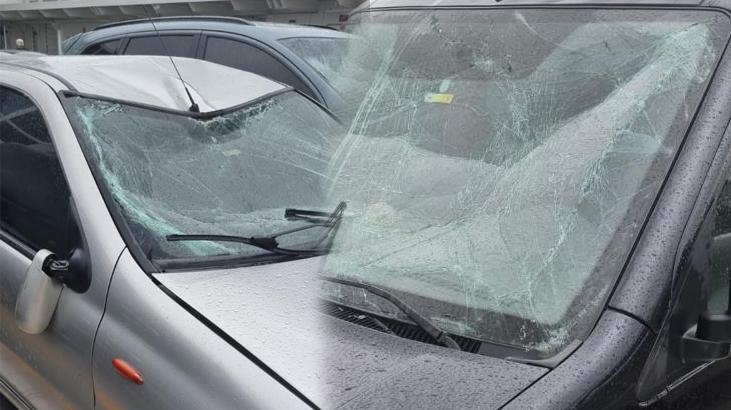 Arabalı vapurda korku dolu anlar! Dalgalar araç camlarını kırdı