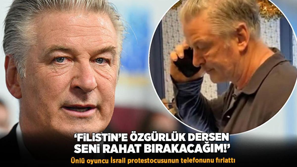Film setinde kazayla katil olan Alec Baldwin, İsrail protestocusunun telefonunu fırlattı!