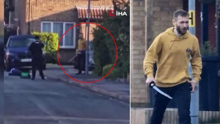 Londra sokaklarında kılıçlı saldırgan paniği! Korkunç görüntüler