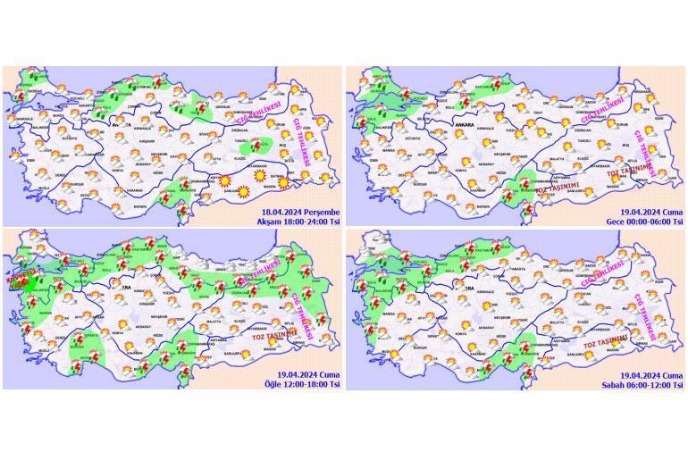 Meteoroloji yeni harita yayımladı! İller tek tek sayıldı! Kuvvetli yağış ve fırtına geliyor