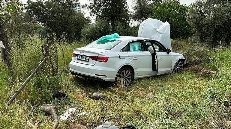 Direksiyon hakimiyetini kaybeden sürücü ağacı devirip arsaya uçtu