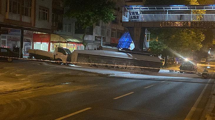 Gölcük'te tehlikeli anlar! Tanker kaza yaptı, patlama riskine karşı evler tahliye edildi