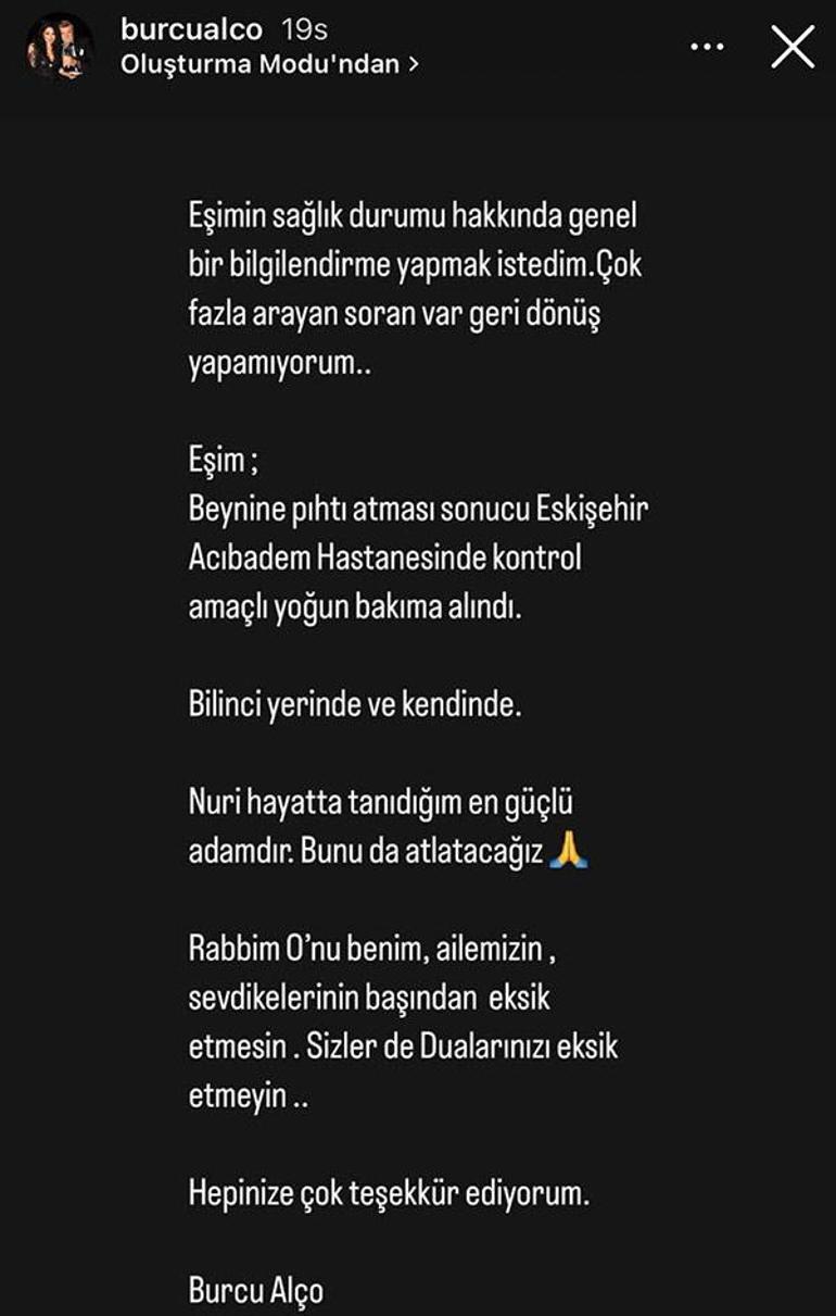 Nuri Alço'nun son durumu! Eşi Burcu Alço'dan yeni açıklama