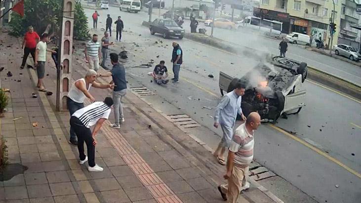 Ortalığı savaş alanına çeviren kaza kamerada! Korkunç görüntüler