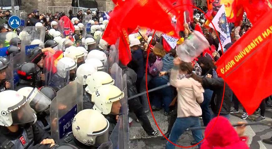 Yer: Saraçhane! Eylemciler polise damacana ile saldırdı