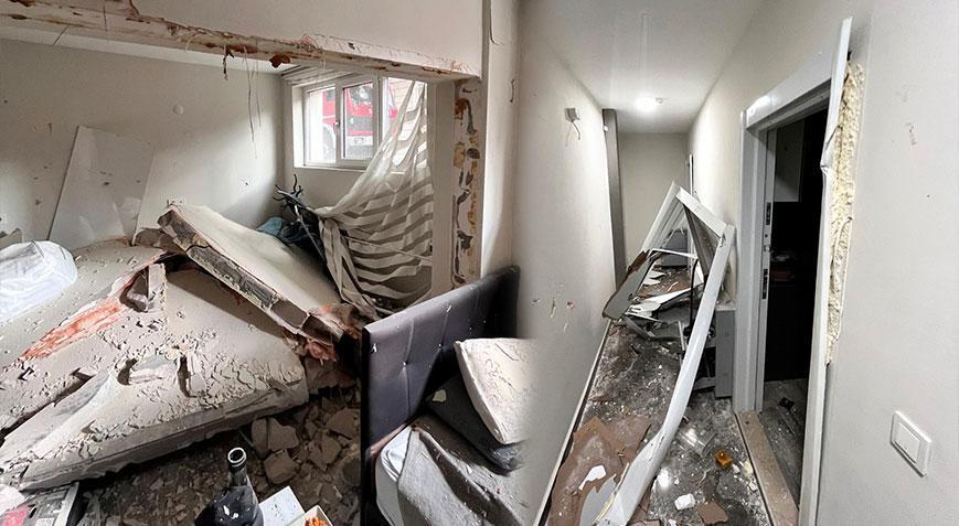 Apartman dairesinde patlama! Duvarlar çöktü, kapılar yerinden söküldü