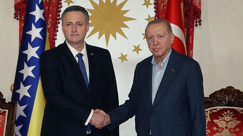 Cumhurbaşkanı Erdoğan, Bosna Hersek Başkanı Beçiroviç’i Dolmabahçe’de Karşıladı