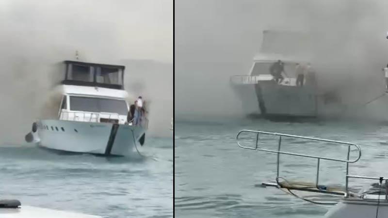 Bebek Sahili’nde Tur Teknesi Yangını