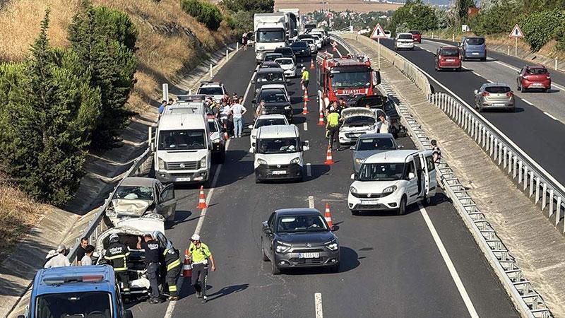 TEKİRDAĞ’DA 7 ARACIN KARIŞTIĞI ZİNCİRLEME KAZA: 1 YARALI