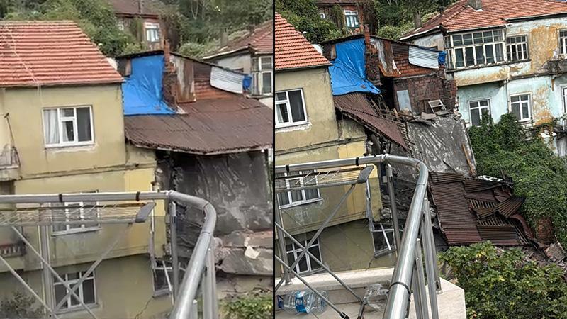 Zonguldak’ta dün duvarı çöken evin kalan kısmı da yıkıldı